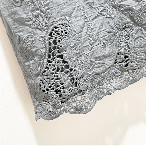 MATTA Gray Shift Dress Eyelet Sleeves And Hem - Picture 3 of 7